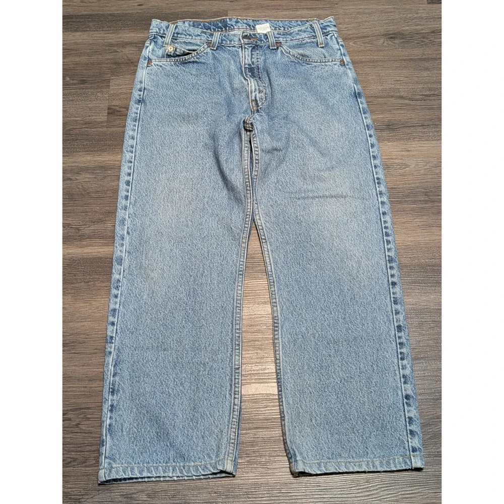 Vintage 1997 Levis 505 Orange Tab Jeans Light Wash Straight Leg‎ Denim 33x30(25)